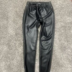 Womens Generation Love Black Vegan Leather Pants Pull On Skinny Small